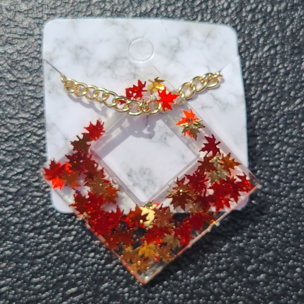 Acrylic Leaf Necklace